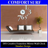 Number Design - DIY Creative Interior Decoration Framelss Mirror Wall Acrylic Clock
